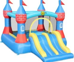 Ηλεκτροκίνητα Κατάστημα 11 Happy Hop Τραμπολίνο Castle Bouncer Με Διπλή Τσουλήθρα (9512)