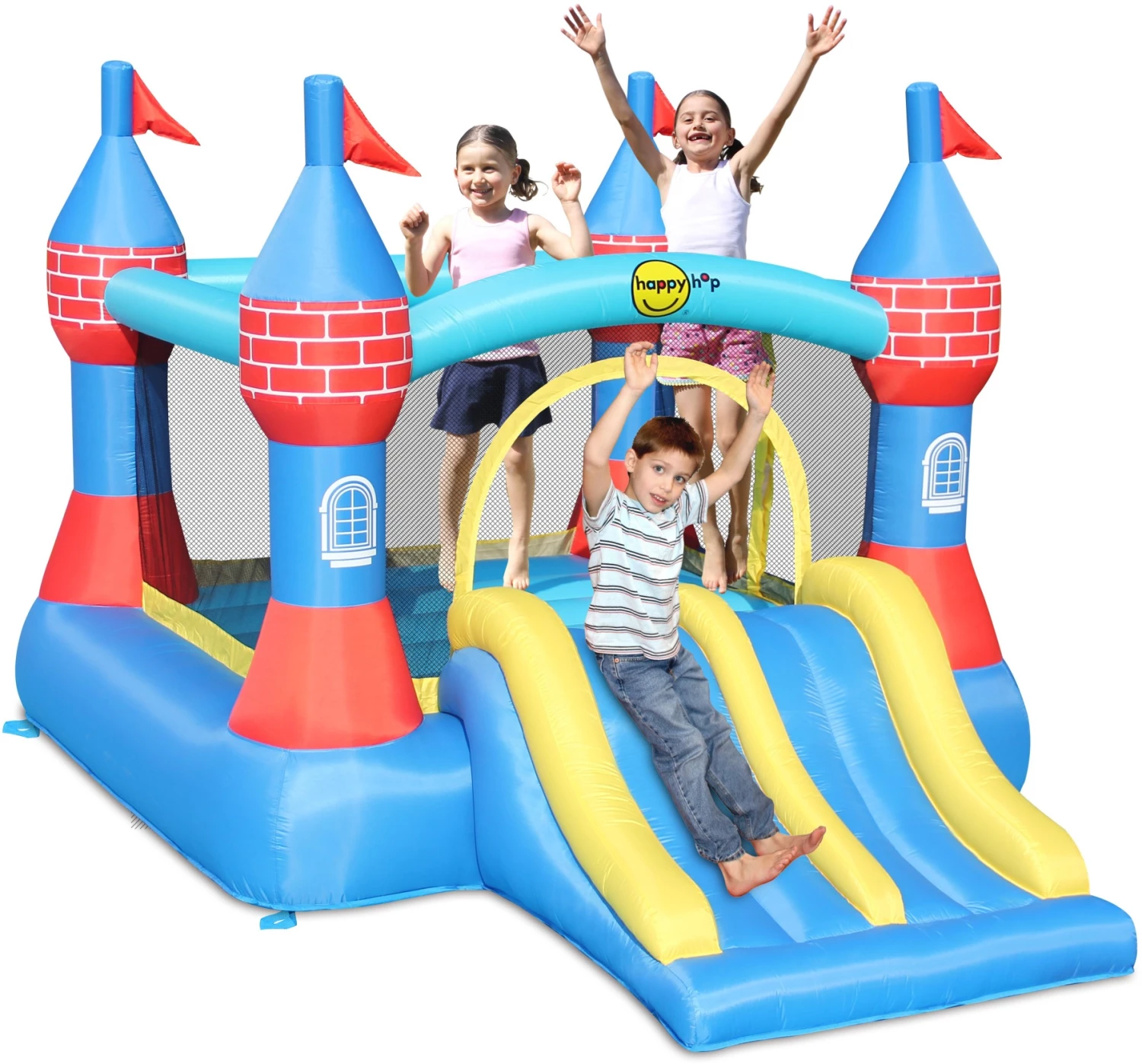 Happy Hop Τραμπολίνο Castle Bouncer Με Διπλή Τσουλήθρα (9512) 4 Happy Hop Τραμπολίνο Castle Bouncer Με Διπλή Τσουλήθρα (9512) - Image 2