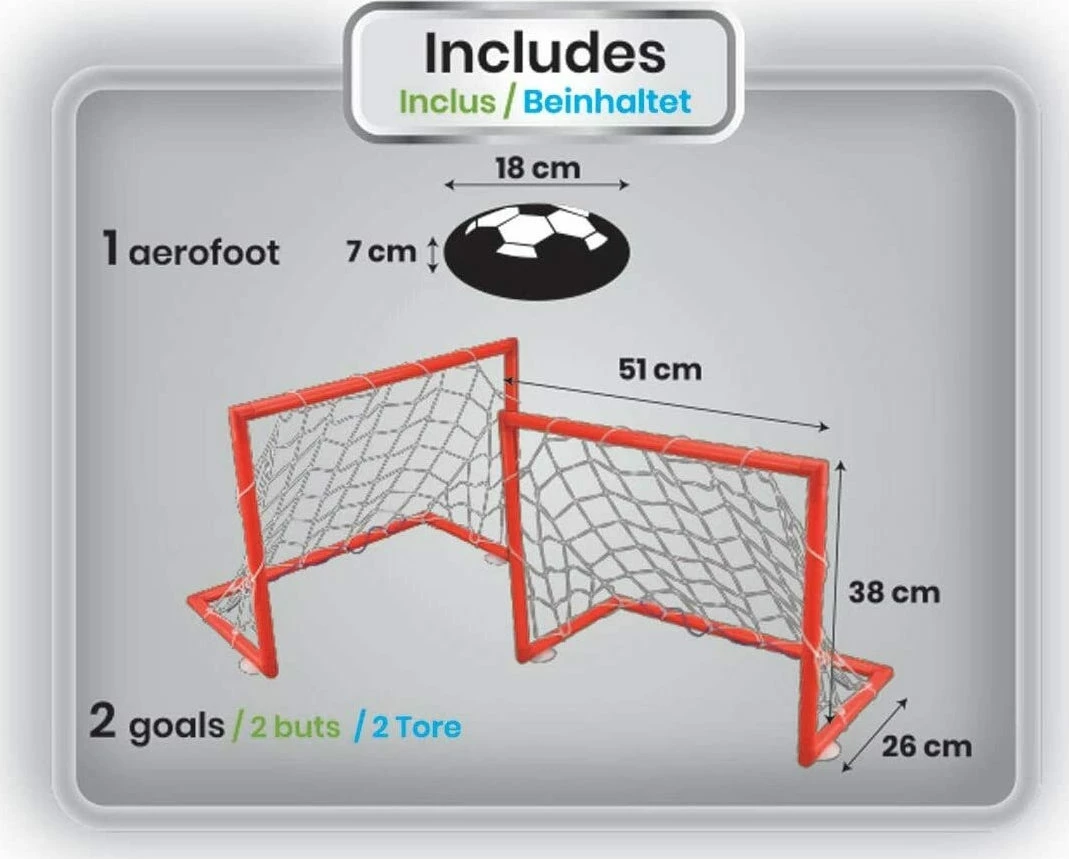 Lexibook Aerofoot Σετ Τέρματα Και Δίσκος Ποδοσφαίρου Μπάλα Με Φως (25.JG980) 4 Lexibook Aerofoot Σετ Τέρματα Και Δίσκος Ποδοσφαίρου Μπάλα Με Φως (25.JG980) - Image 2