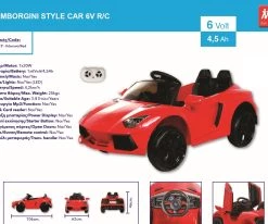 MG Toys Τηλεκατευθυνομενο Μπαταριοκινητο Αυτοκινητο R/C Lamb Race 6V Σε Κοκκινο Χρωμα (412217) -Ηλεκτροκίνητα Κατάστημα 412217 5