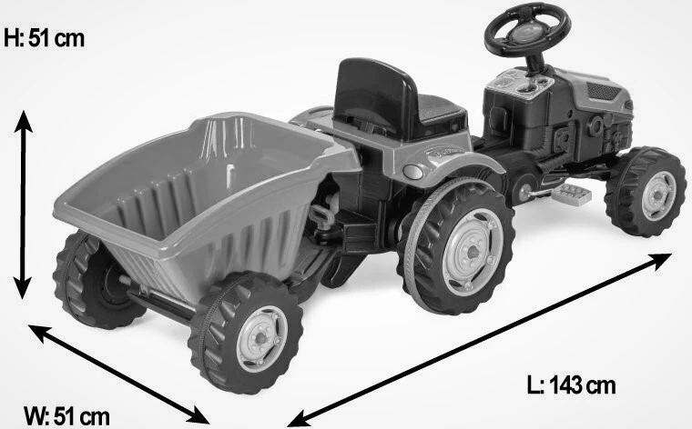 Pilsan Τρακτέρ Με Καρότσα Κόκκινο (07-316) 4 Pilsan Τρακτέρ Με Καρότσα Κόκκινο (07-316) - Image 2