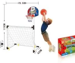 Blue Toys Σετ Τέρμα Ποδοσφαίρου Με Μπασκέτα Foot And Basketball NO.HF525A (MKJ605248)