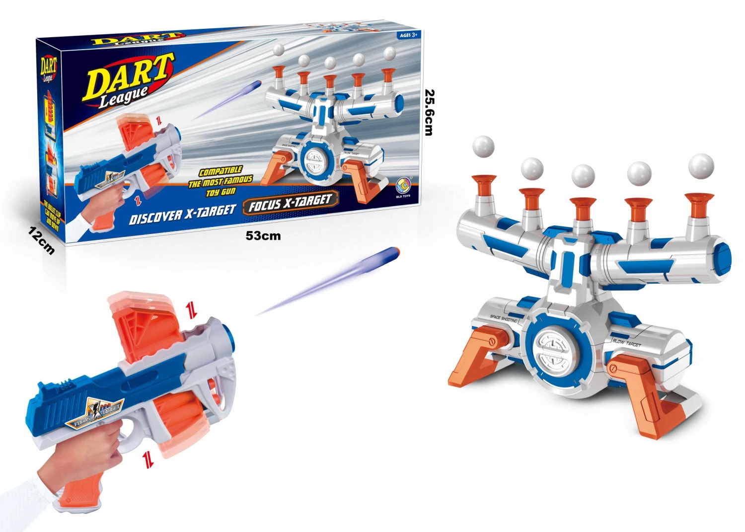 Blue Toys Όπλο Με Κινούμενο Στόχο Dart League Focus X-Target Blaster Gun Με Μηχανισμό Ροής Αέρα. (MKK636495) 3 Blue Toys Όπλο Με Κινούμενο Στόχο Dart League Focus X-Target Blaster Gun Με Μηχανισμό Ροής Αέρα. (MKK636495)