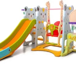 Moni Τσουλήθρα με Κούνια και Μπασκέτα Hoop Bear (107037)