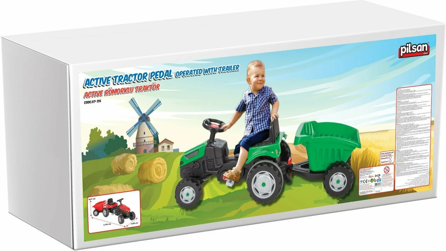 Pilsan Τρακτέρ Με Καρότσα Πράσινο (07-316) 5 Pilsan Τρακτέρ Με Καρότσα Πράσινο (07-316) - Image 3